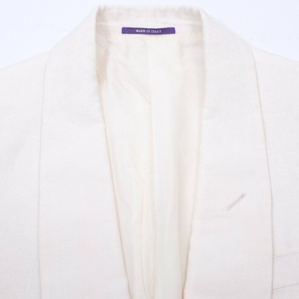 Ralph Lauren Purple Label Dinner Jacket Blazer 38R Kent Shawl Collar Linen cream - Picture 14 of 15